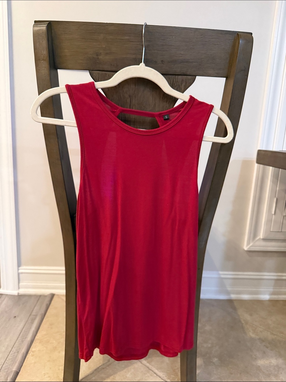 Girls' Red Sleeveless Shift Dress